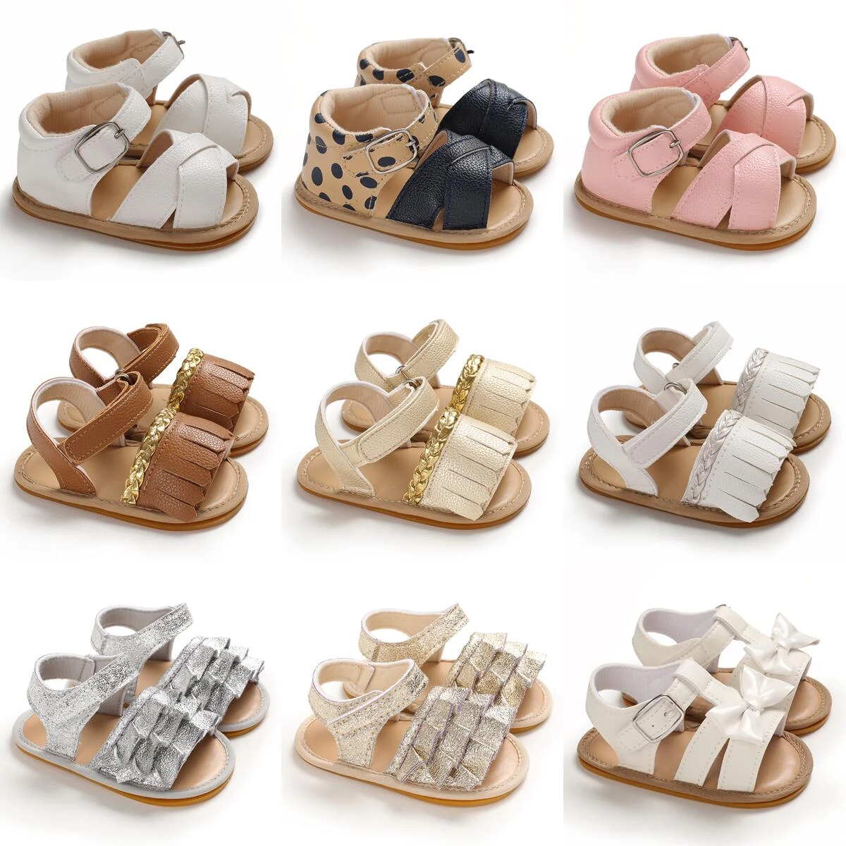 Summer Newborn Baby Shoes Nonslip Rubber Soles Boys And Girls Multi
