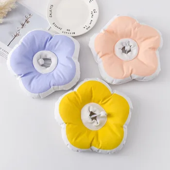 Waterproof Headcover Elizabeth Collar Adjustable Neck Collar Cotton  Pet Cone E-Collar With Cute Flower Pattern For Cat 1
