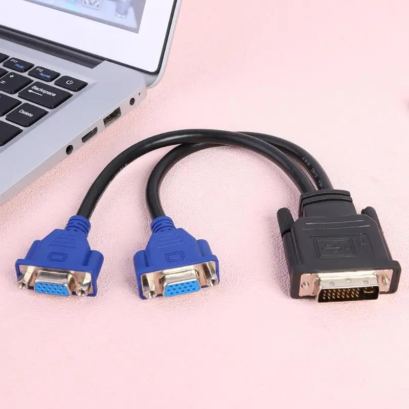 DVI I 24 + 5 штифтов Мужской до 2/два разъема VGA Женский монитор адаптер y разветвитель