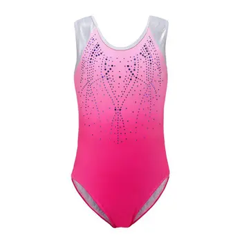 

Children Girls Ballet Gymnastics Suit Dance Practice Clothes Sleeveless Diamond Pattern Bodysuit Leotard One-Piece Dancewears
