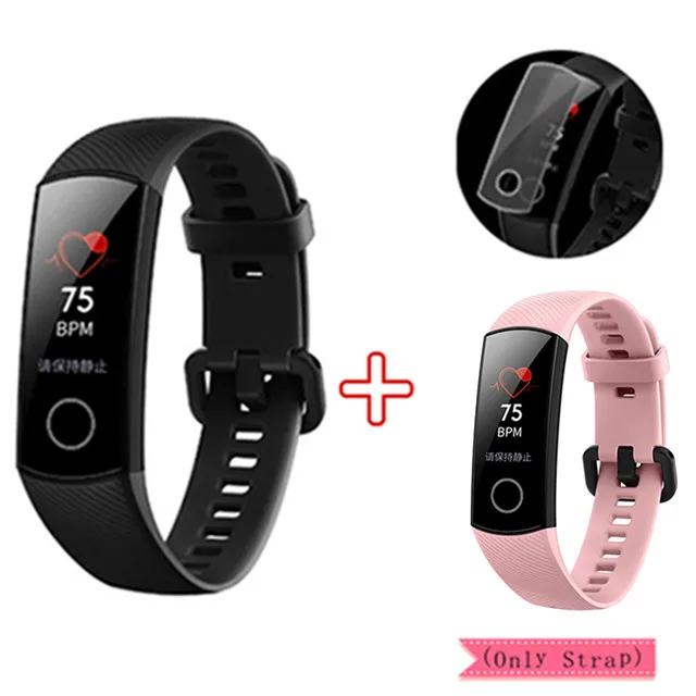 add pink strap huawei honor Band 4, умный браслет, 50 метров, для плавания, водонепроницаемый, фитнес-трекер, умные часы, пульсометр, honor band3 - Цвет: add pink strap
