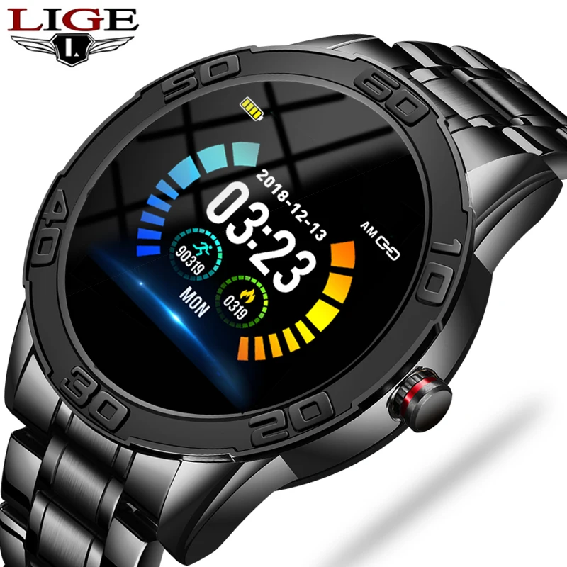 LIGE New Smart watch Men Sports Passometer Bracelet Heart Rate Blood pressure oxygen IP67 Waterproof smartwatch For Android IOS|Smart Watches| - AliExpress