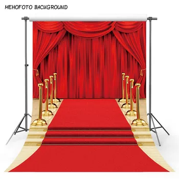 

Hollywood Step Celebrity Red Carpet Lights Flashed Backdrop Customized Wedding Birthday Party Background for Photo Studio