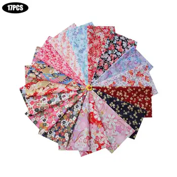

17 Pcs DIY Sewing Fabric Patchwork Pastoral Flower Bronzing Japanese Printed Cotton Fabric 25*36cm For Handmade Cloth Crafts