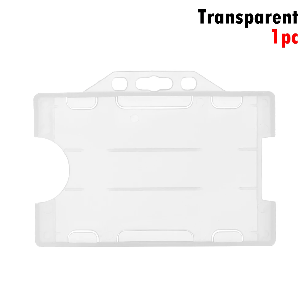 transparent 1 шт., портативный, практичный, прочный, двухсторонний, жесткий пластиковый значок, рабочий держатель ID карт, защитный чехол, Обложка для офиса, школьные принадлежности - Цвет: transparent