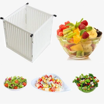 

Kitchen Salads Tool Salad Cutting Bowl Wave Edge Salad Maker Fruit Vegetable Mixture Cutter Washing Strainer 5