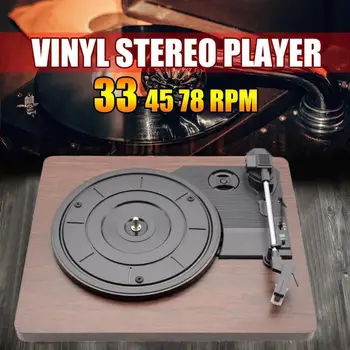 

DC 5V Retro Stereo 33 45 78 RPM LP Three Speed Vinyl Record-Turntable Player Gramophone RCA R/L 3.5mm