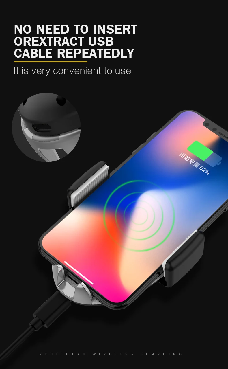 15 Вт маленькое умное автомобильное беспроводное зарядное устройство для IPhone 11 Pro Samsaung быстрая Беспроводная зарядка интеллектуальное Беспроводное зарядное устройство
