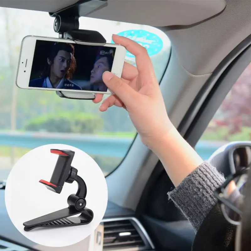 

Universal Safe Sun Visor Car Phone Holder Car Navigation Holder Clip Install On Mirror Handle For Mobile Phone