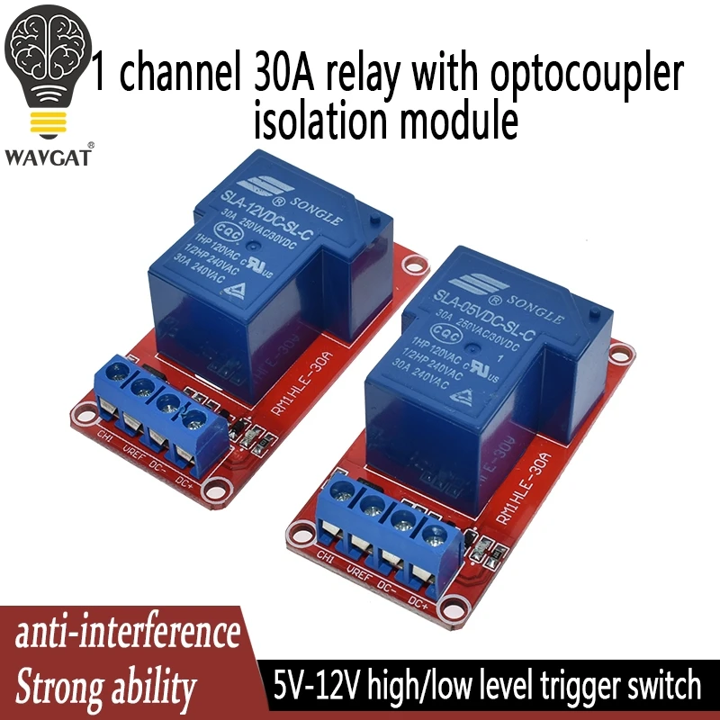 12V 5V 30A Twoway isolation relay module High/low level trigger 12V/5V 30A 1Channel Relay