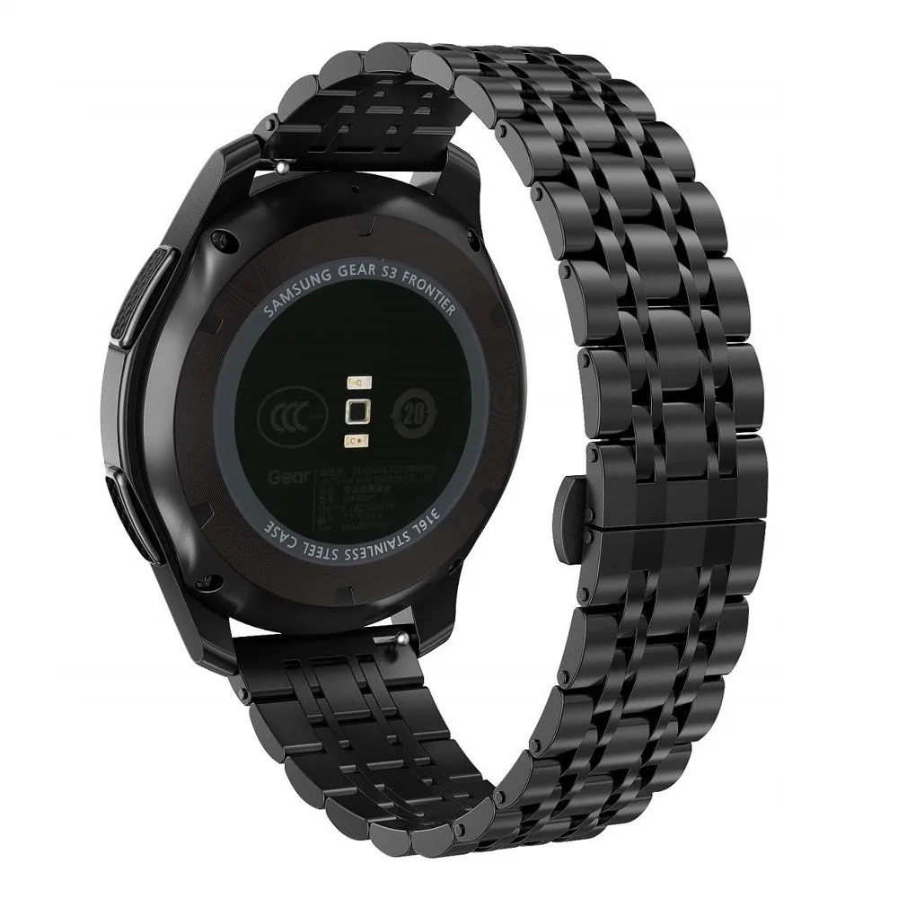 20 мм 22 мм смарт-часы браслет для galaxy watch active 2 40 мм 44 мм correa для samsung gear s3 frontier/классический 46 мм ремешок - Цвет ремешка: Black