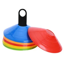 10pcs/set Soccer Training Sign Flat Pressure Resistant Cones Marker Discs Bucket Marker PE football training