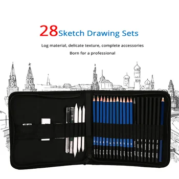 

28 Pcs Portable Sketch Set Professional Painting Tool Black for Drawing Graffiti Artist&student Art Supplies Stationery