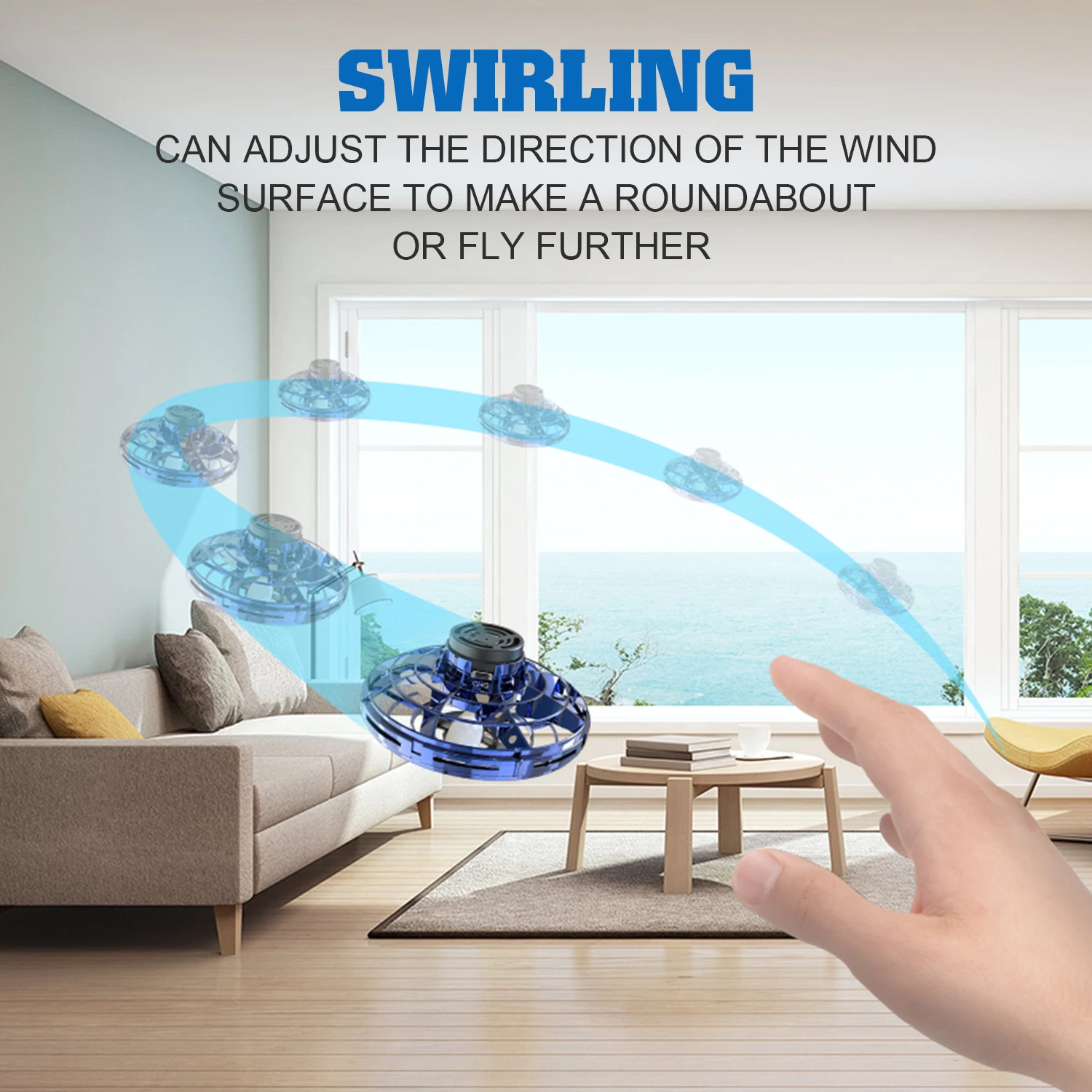 $20.28 flynova Athletic antistress hand mini flying toy Gyro rotator drone UFO led fidget finger spinner R
