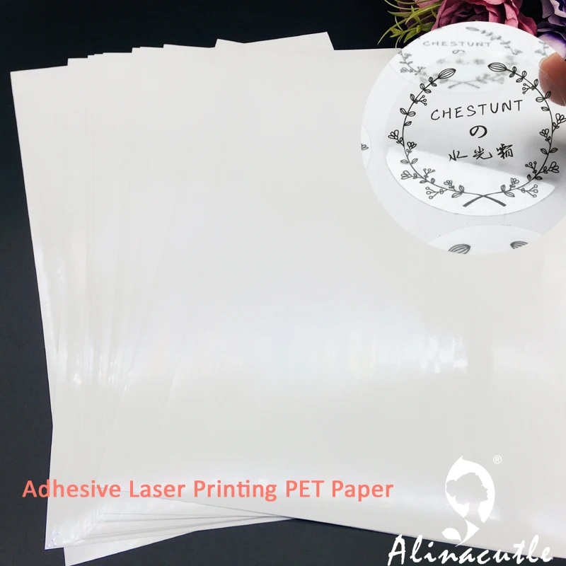 A4X10SHEETS Self-adhesive Clear PET Paper for Laser Printer Label Printing DIY Scrapbooking Album handmade paper craft