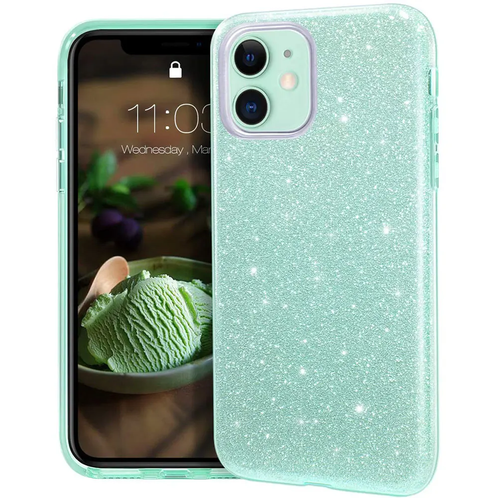 Роскошный блестящий чехол с блестками для iPhone 11 Pro Max 12 Mini iPhone11 SE 2020 7 8 силиконовый