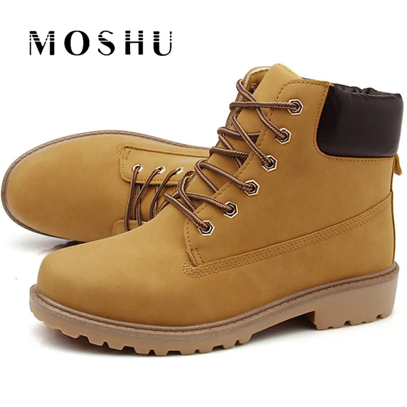 

Winter Men Boots PU Snow Ankle Boots Male Martens Lace Up Booties British Sneakers Outdoor Footwear Zapatos De Hombre Plus Size