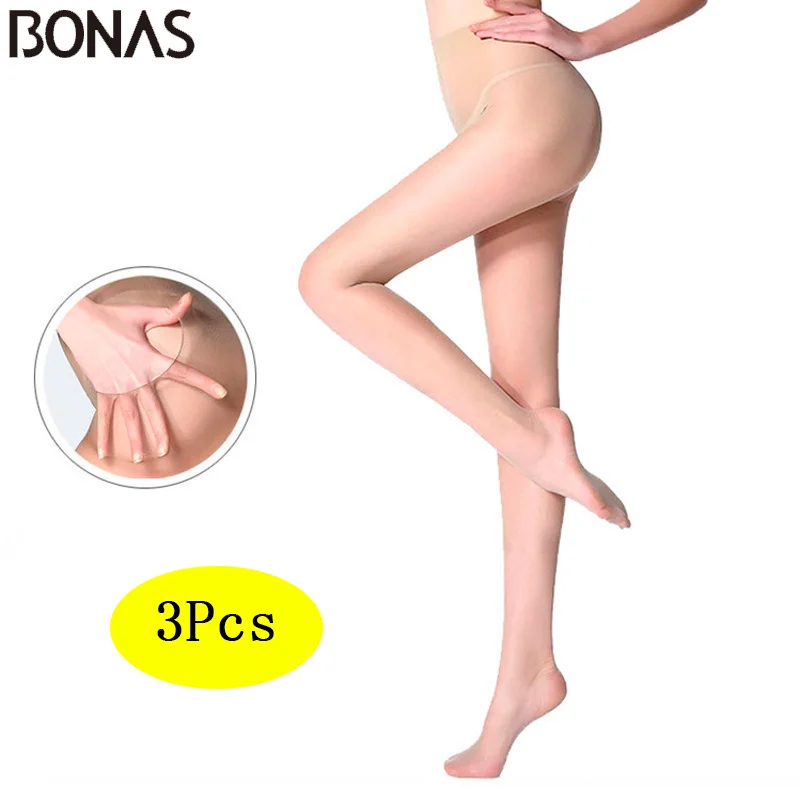 BONAS 3 шт./лот 15D сексуальные ультратонкие бархатные колготки женские