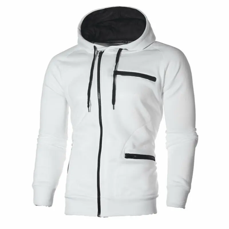 UK Men Autumn Winter Hoodie Sweatshirt Gym Jacket Hooded Zip Up Pullover Jumper Coat Outwear