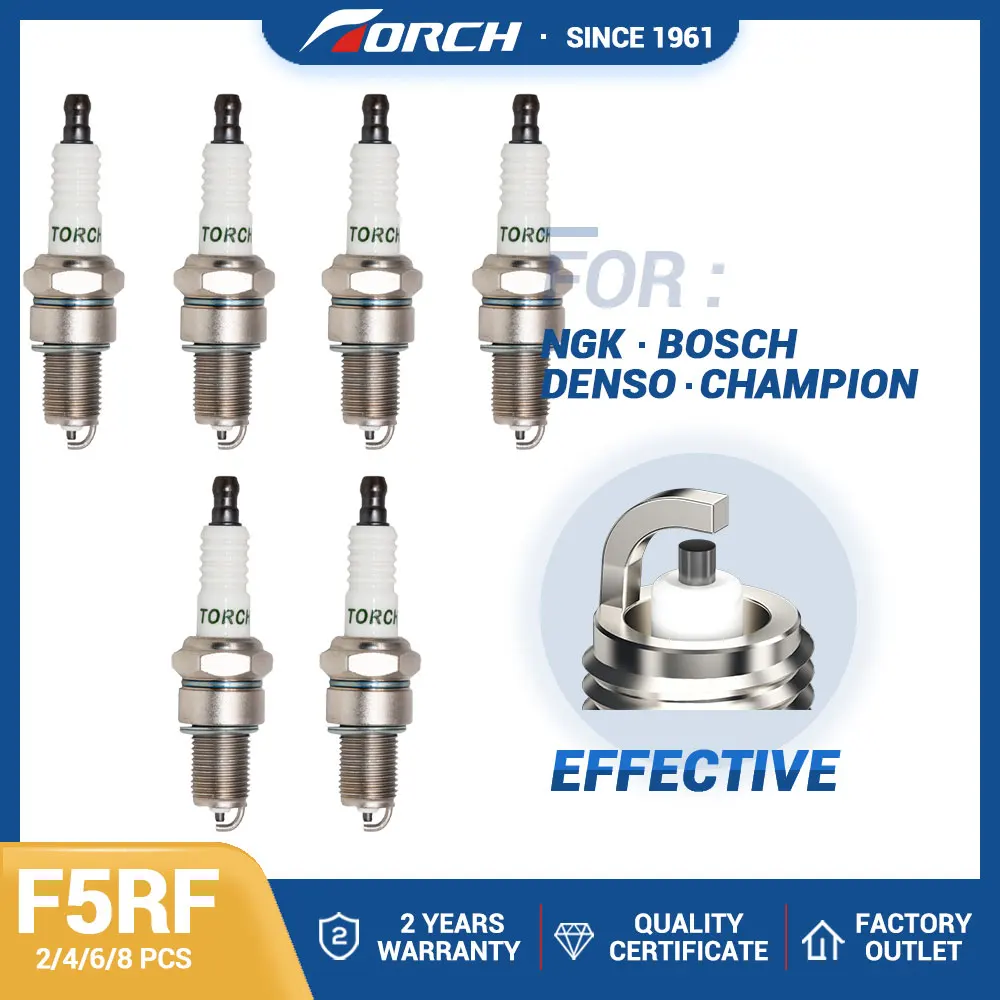 

2-8PCS Ordinary Solid Terminal Spark Plug Torch F5RF Candles Replace for BPR5EY(2828) Denso W16ETL W16EXR-U Honda 98079-55946