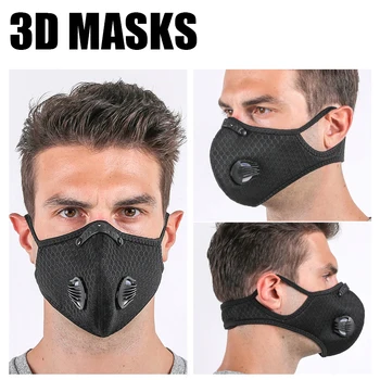 

3D Face Mask with Breathing valve High Grade Mouth Masks Reusable Hygiene Face Filter Masks Anti Dust PM 2.5 mouth Mask