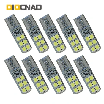 

10pcs Auto Side Marker Lights T10 194 168 W5W LED Bulb Car Light Reading Lamp 12V White For renault megane 2 3 duster clio Logan