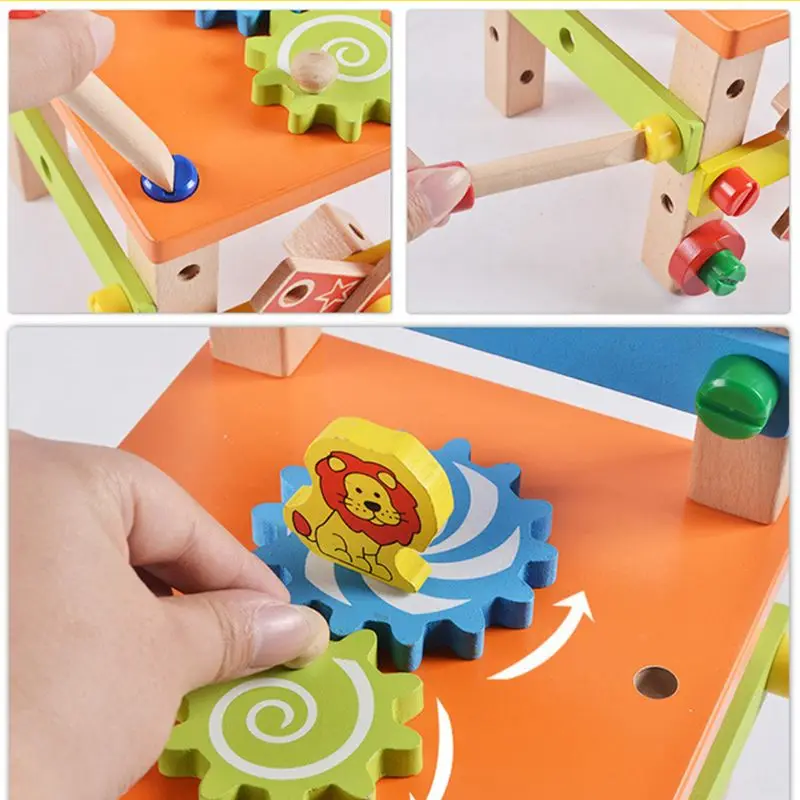 Детская игра-головоломка в собранном виде деревянные блоки мульти-функциональный инструмент разборки игрушка