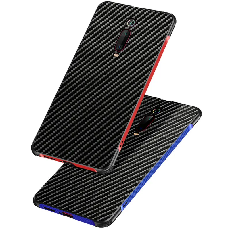 Чехол из углеродного волокна для Xiaomi Redmi K20 Pro PC + Алюминиевый металлический бампер