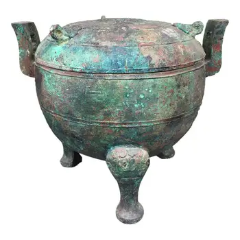 

LaoJunLu Bronze Tiger Head Cover Ding Imitation antique bronze masterpiece collection of solitary Chinese traditional style