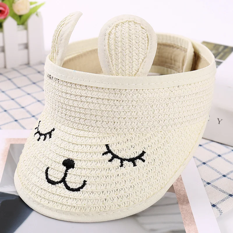 Beach hat women sun hat rabbit hat children hat summer straw folding visor kids cap adjustable kids sun for boys girls outdoor