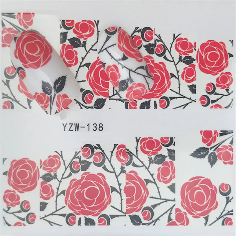 Nail Art Sticker Flowers Coconut Tree Abstraction Styles Nail Art Water Decals Water Transfer DIY Nail Decoration Stickers - Цвет: 138