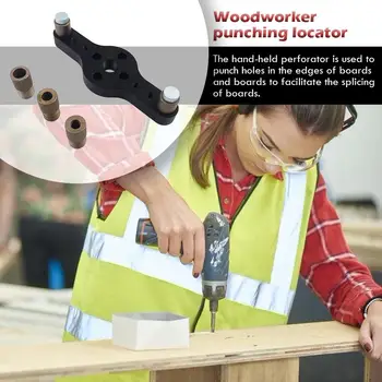 

6/8/10mm Alloy Woodworking Hole Drilling Positioner Wood Dovetail Self Centering Drill Guide Kit Hole Puncher Locator Perforator