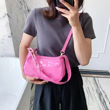 

Bright Skin Shoulder Crossbody Bag for Women 2022 New Candy Color Saddle Baguette Bag Chains Messenger Female Tote Purse Handbag