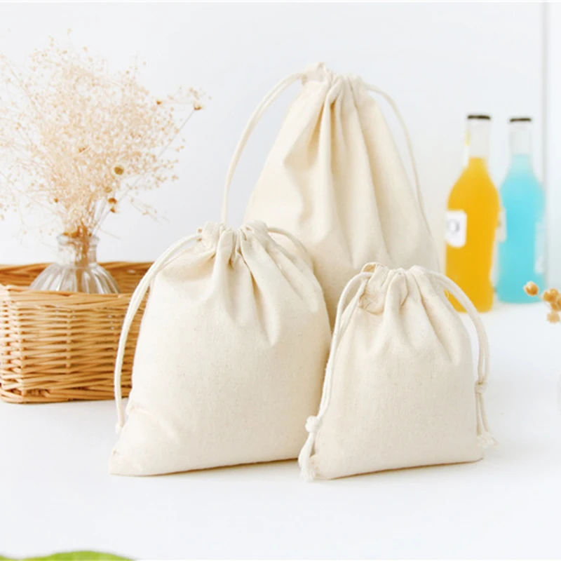 Solid color Сумки для хранения с рисунками животных из мультфильмов; одежда для малышей; детские игрушки; органайзер на шнурке; сумки для конфет из хлопка и льна; ювелирные изделия; косметичка - Цвет: Solid color