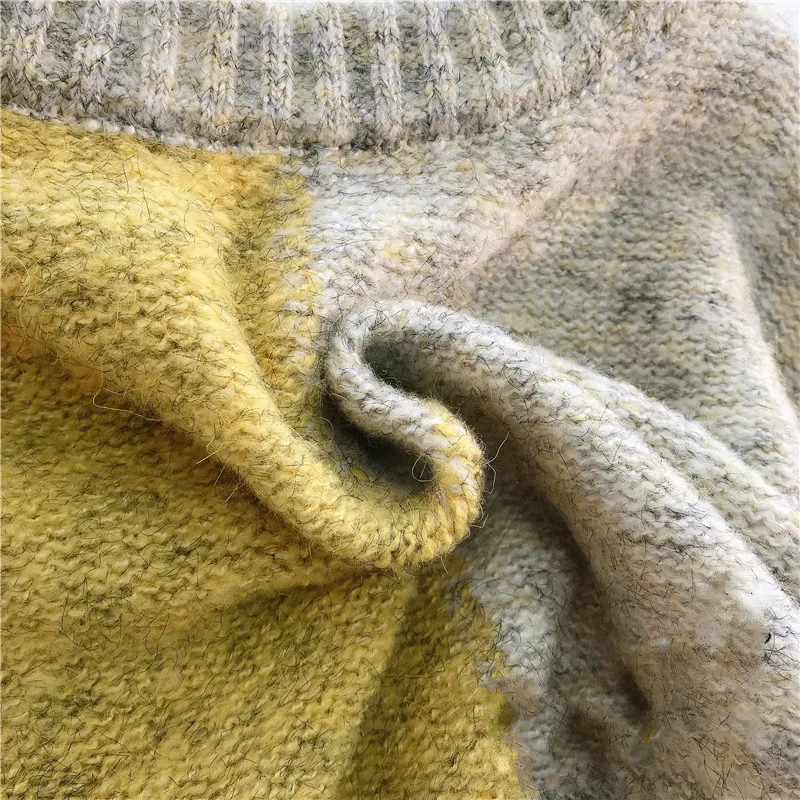 SHENGPALAE лоскутный Круглый вырез полный рукав летучая мышь неправильный женский свободный свитер осень зима Винтажный стиль FS480