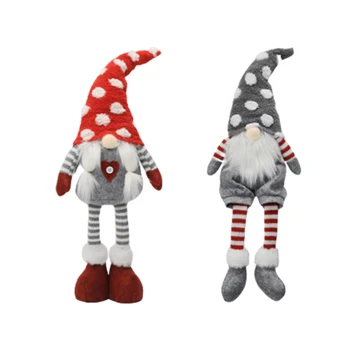 

2Pcs/Bag/Red And Gray Striped Faceless Doll/Nordic Wind Forest Old Man Ornaments/Christmas Doll Ornaments/Christmas Decorations