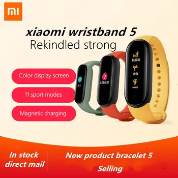 

New Xiaomi Mi Band 5 Smart Bracelet 1.1" AMOLED Colorful Screen Heart Rate Fitness Tracker Bluetooth 5.0 Waterproof Miband 5 3