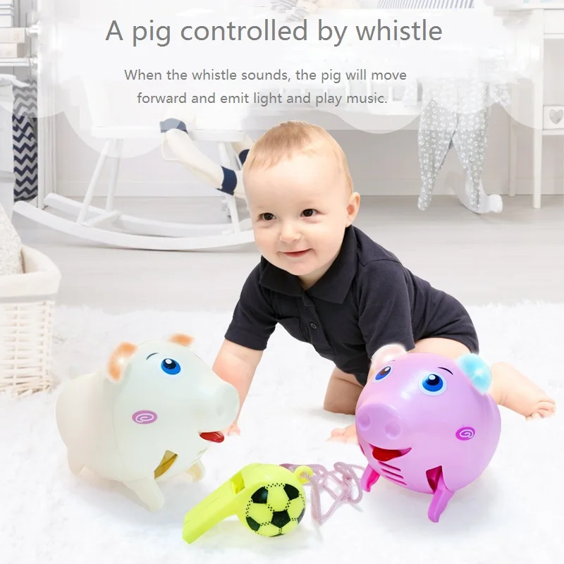 Electric whistling pig, voice control, electric music, children's electric boar, piglet that can run