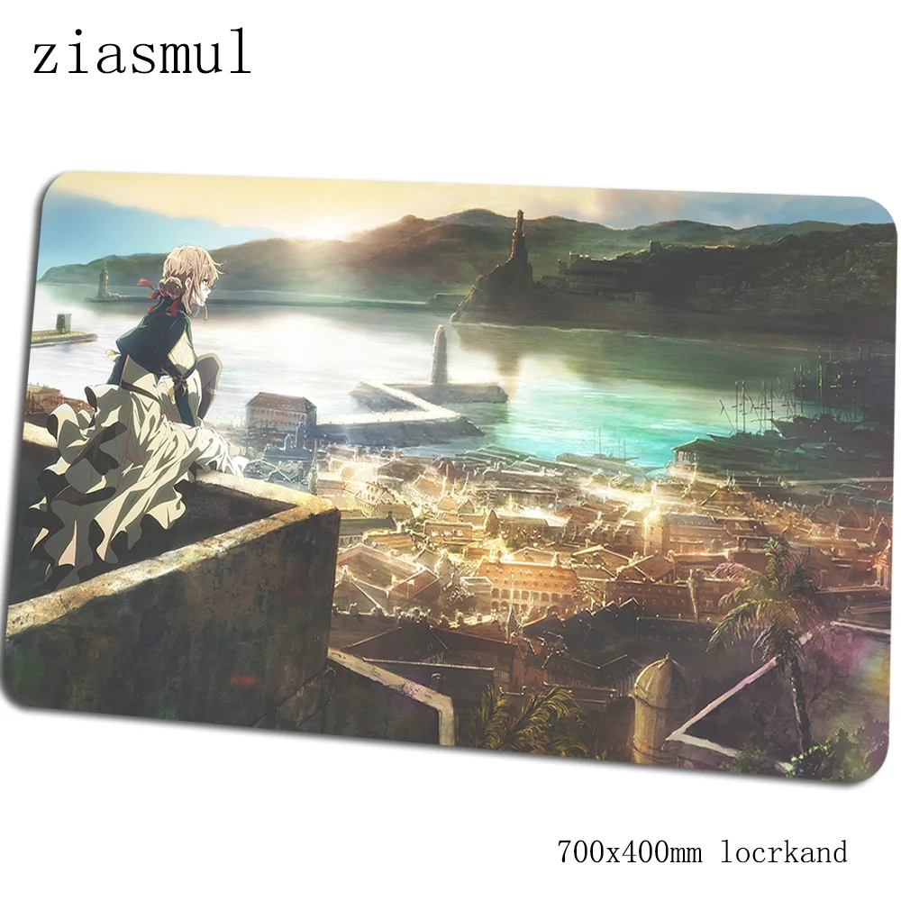 Фиолетовый evergarden коврик для мышки с аниме компьютерный коврик 70x40 см игровой коврик большой толстый клавиатура со встроенной мышью игры ПК геймер стол - Цвет: Size 700x400x2mm