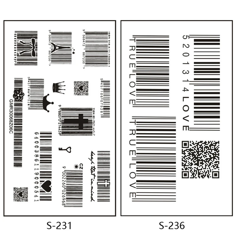 Боди-арт, печать, Временные татуировки, наклейка, водостойкая, переводная, штрих-код, татуировки, наклейка, реалистичное украшение