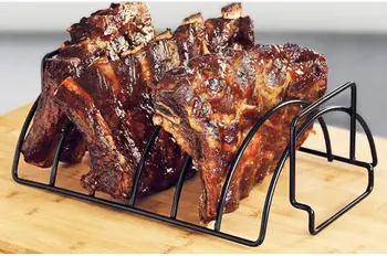 

Iron Rib Rack Grill Barbecue BBQ Accessories Multi purpose Outdoor Grilling Chicken Beef Rack Kitchen Meat Poultry Tools