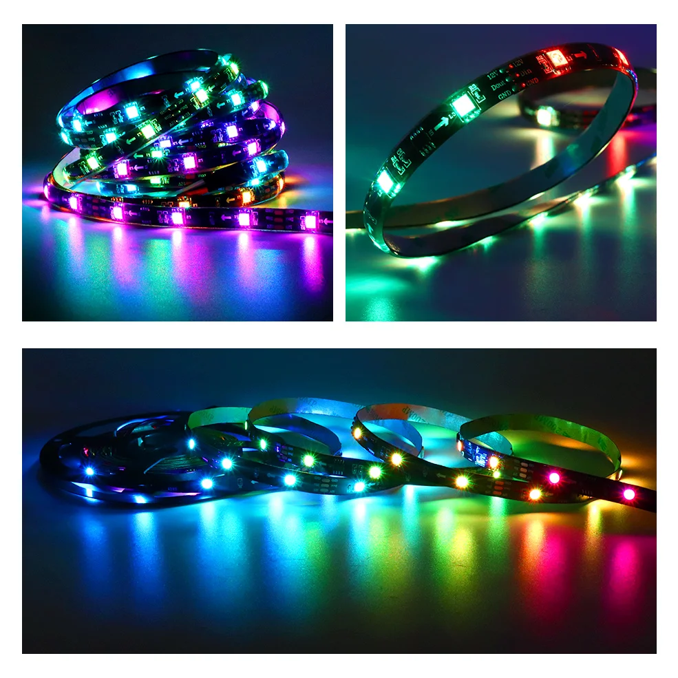 US $19.37 RGB IC Led Tape DC 12V Wifi Addressable WS2811 Smart Pixel Led Strip Light Kit Magic 5M 10M 15M 20M 5050 Home Wifi Voice Control