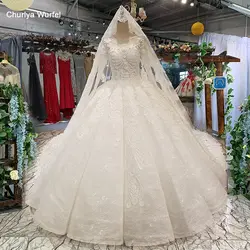 LS35540 свадебное платье кружевные цветымусульманин плюс размер торжественное платье Круглая горловина Длинные рукава бальный наряд