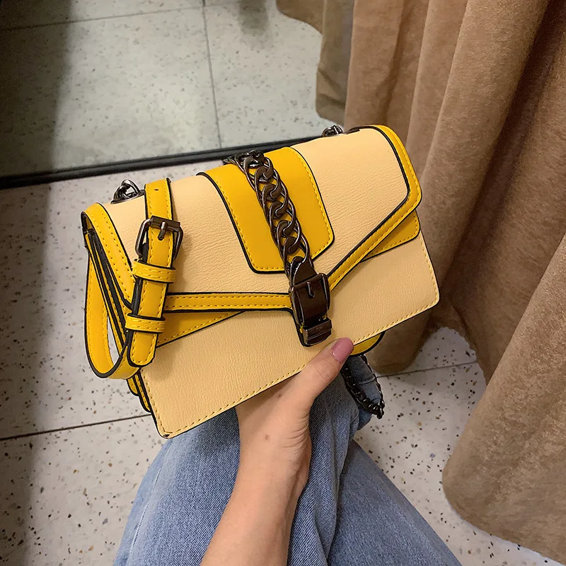 

JIULIN 2019 PU Leather Women Messenger Bag Plaid Ladies Crossbody Bag Chain Trendy Candy Color Small Flap Shopping Handbag