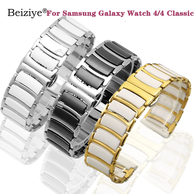

Ceramic Watchband For Samsung Galaxy Watch 4 Classic 46mm 42mm Stainless Steel Metal Strap Bracelet For Galaxy Watch 4 40mm 44mm