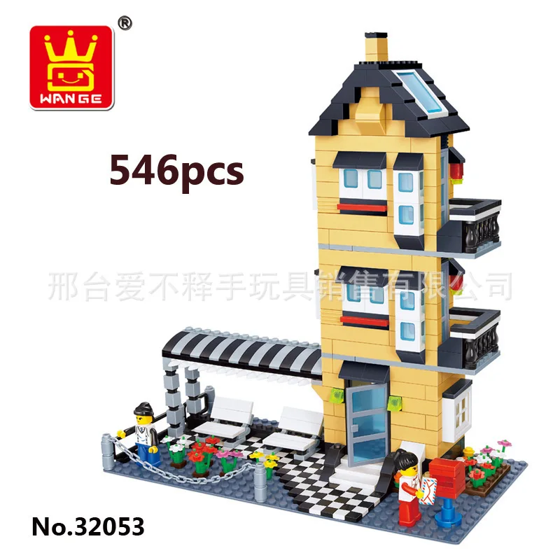 

Wange 2018 New Style Villa Architecture Plastic Building Block Toys Educational Assembling Factory Price