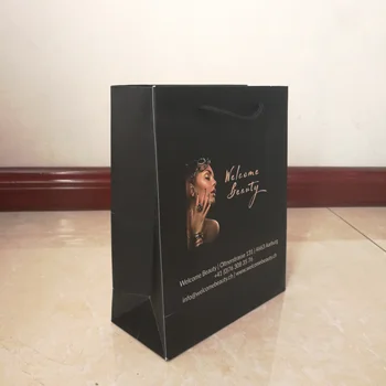 

Custom Paper bags with Colorful Logo 500pcs Cosmetics Boutique Gift Bags Accessories Event Giveaways Luxury Packaging Tote Bag