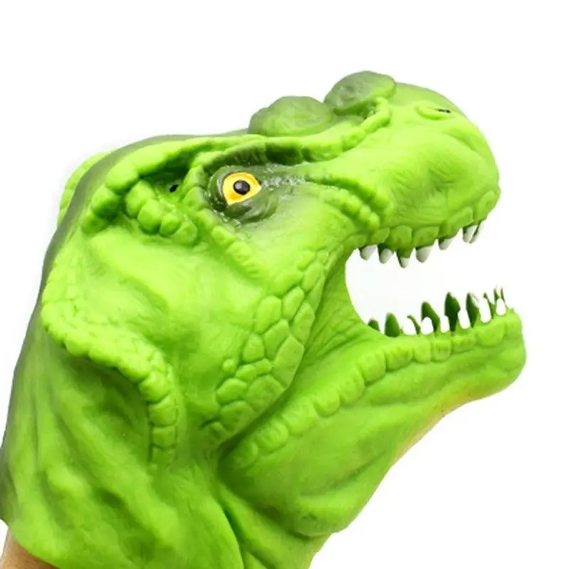 Умный аналоговый 3D Динозавр ручная кукла мягкие резиновые динозавра Юрского периода зеленый тираннозавр динозавр ручная кукольная игрушка история реквизит