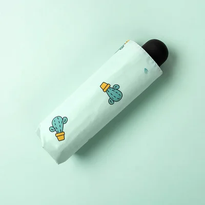 light green Кактус креативный зонтик милый прозрачный зонтик солнечный и дождливый зонтик от солнца для мужчин и женщин школьный зонтик - Цвет: light green