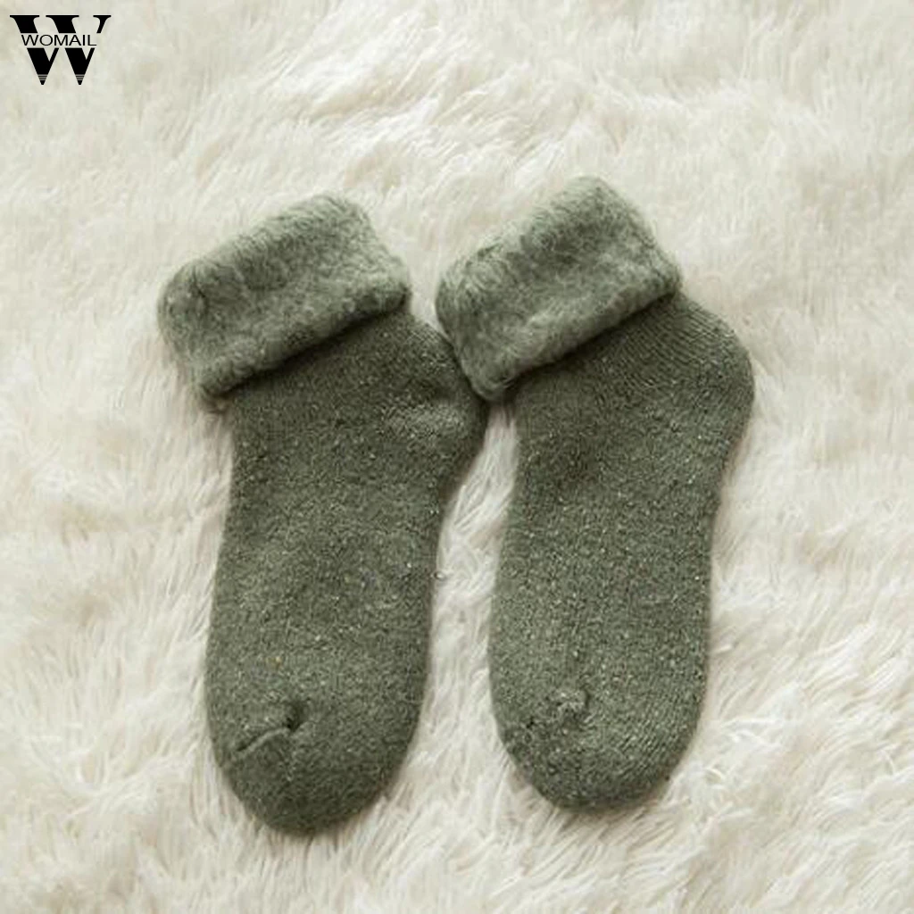 Женские однотонные зимние теплые бархатные домашние носки для сна; носки-Тапочки